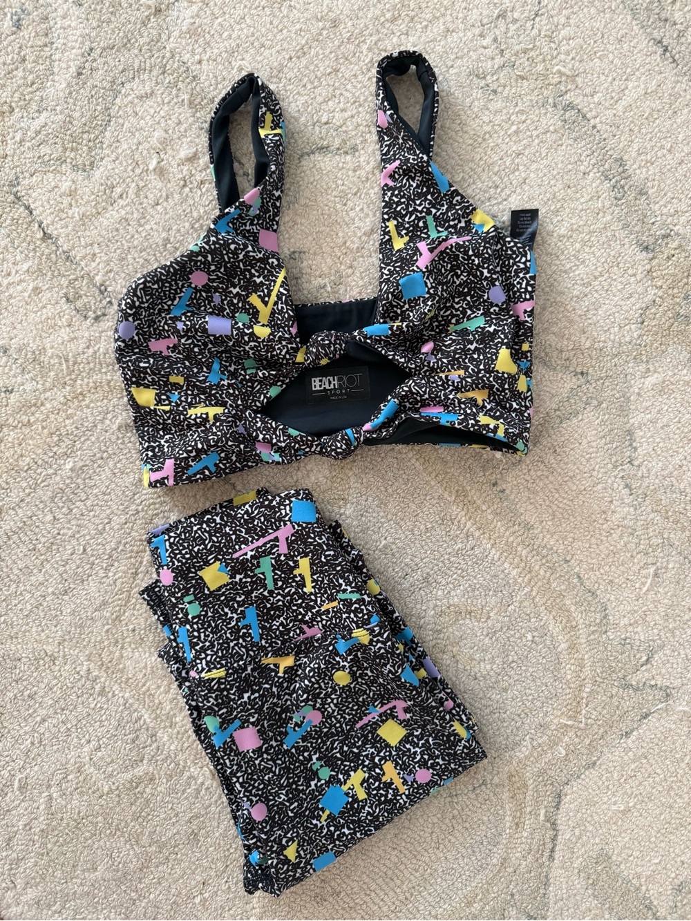 Beach Riot women’s workout set. Saved by the bell style.